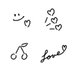 [LINE絵文字] シンプルなクレヨン絵文字 ぶらっくの画像
