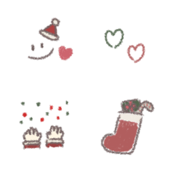 [LINE絵文字] シンプルなクレヨン絵文字 くりすますの画像