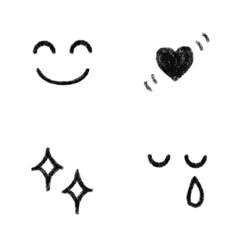 [LINE絵文字] simple emotions (black ＆ white)の画像