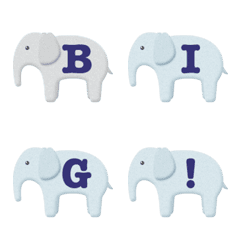 ならべて ゾウの置物 アルファベットの絵文字メイン画像