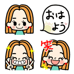 [LINE絵文字] 毎日使える絵文字 お茶目な女の子 ①の画像