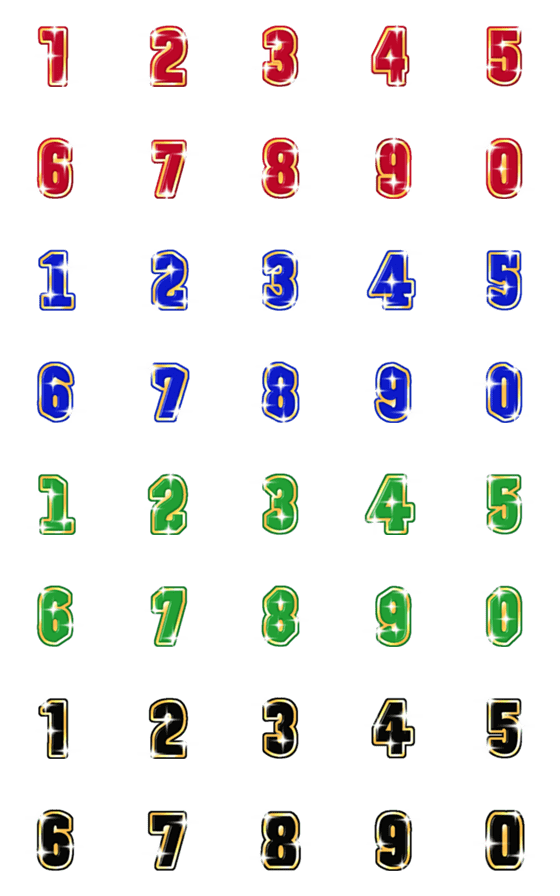 [LINE絵文字]Number classic gold emoji animation 2の画像一覧