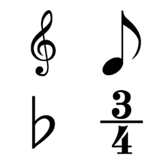 [LINE絵文字] 簡単な楽譜が書ける音符（修正版）の画像