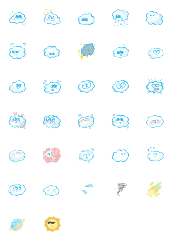 [LINE絵文字]Cloudy moodの画像一覧