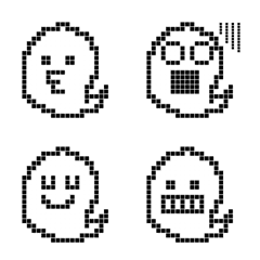 [LINE絵文字] mekabuのおばけ(ドット)の画像