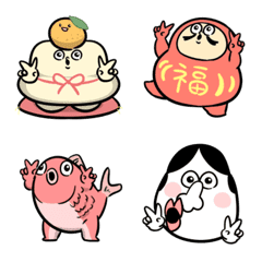 [LINE絵文字] 癖のあるお正月絵文字の画像