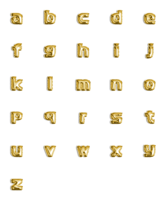 [LINE絵文字]パーティーバルーン - ゴールド - 英小文字の画像一覧