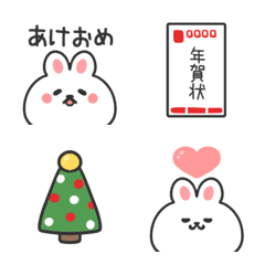 [LINE絵文字] シンプルゆるいウサギちゃん絵文字の画像
