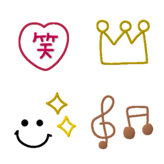 [LINE絵文字] ぷっくり線画絵文字☆彡の画像