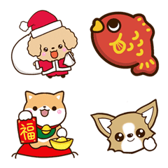 [LINE絵文字] 犬いっぱい【年末年始】の画像