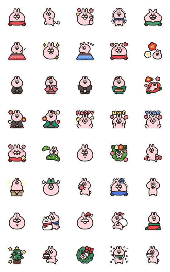 [LINE絵文字]たくさんのうささん○冬○の画像一覧