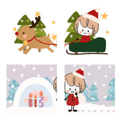 [LINE絵文字] 動く！つなげるクリスマス☆mini ガーリーの画像