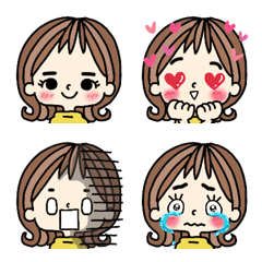 [LINE絵文字] Funny face女子の画像