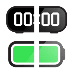 [LINE絵文字] Time ＆ Battery: Classicの画像
