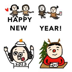 [LINE絵文字] 冬絵文字 クリスマス＆新年 2022 2023の画像