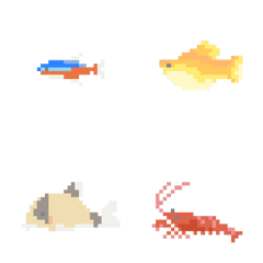 ドットでかわいいアクアリウム：01の絵文字メイン画像