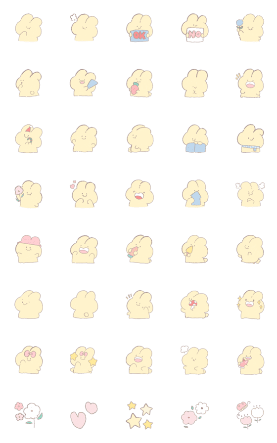 [LINE絵文字]Emoji ji rabbit *の画像一覧
