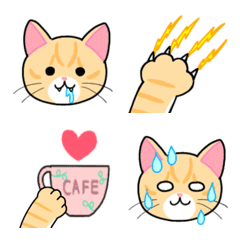 [LINE絵文字] 【修正版】茶トラ猫のこまちの画像