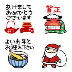[LINE絵文字] ◇静止画ver。日本のお正月絵+クリスマスの画像