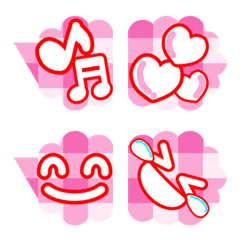 [LINE絵文字] ゆるかわ♡ピンクギンガムチェック絵文字2の画像