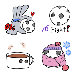 [LINE絵文字] 楽しいね ♩ サッカー 絵文字の画像