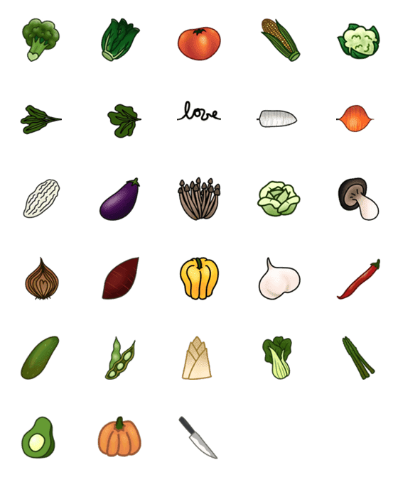 [LINE絵文字]For vegetable loverの画像一覧