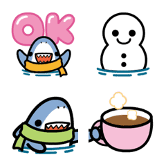 うごく！ちびさめ冬の絵文字の絵文字メイン画像