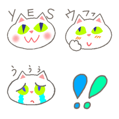 [LINE絵文字] ねこのミーちゃん 白猫の画像