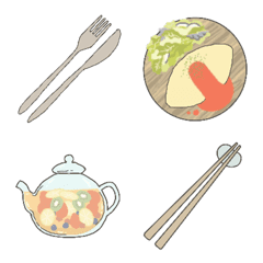 [LINE絵文字] 食べもの飲もの絵文字2AHIRUtokidokiHIYOKOの画像