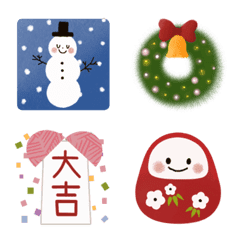 [LINE絵文字] 優しい年末年始＆クリスマスの画像