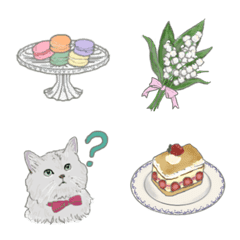シックで可愛い♡カフェと雑貨と花と猫たちの絵文字メイン画像
