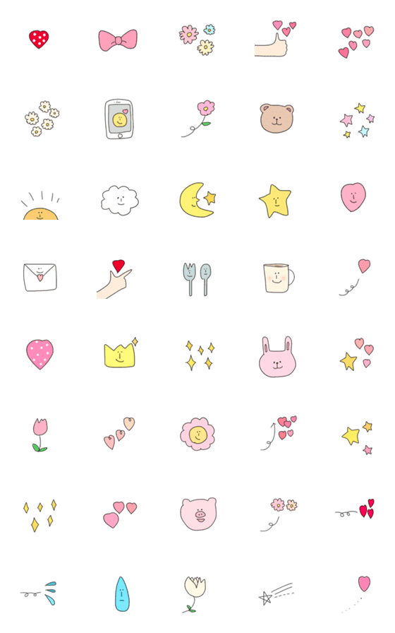 [LINE絵文字]♡シンプルにかわいいやつ♡の画像一覧