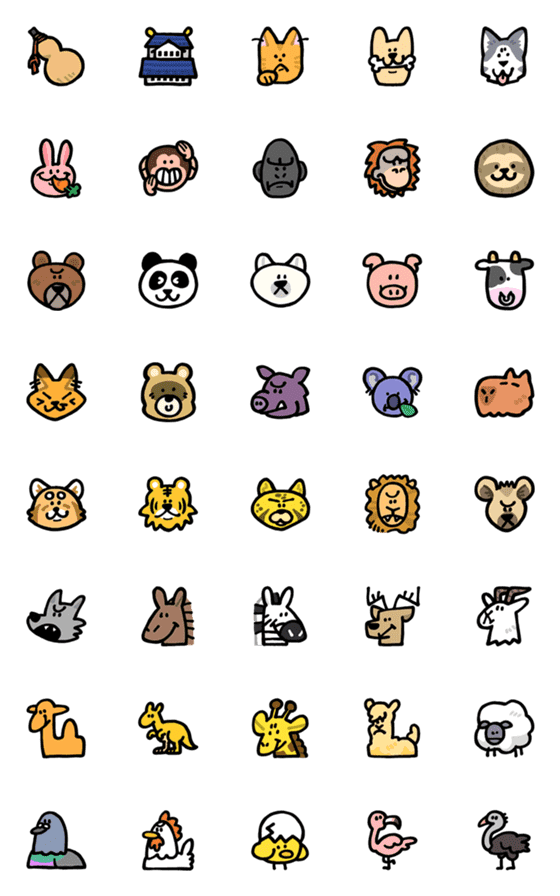 [LINE絵文字]eeMOJI 国2＆動物1の画像一覧