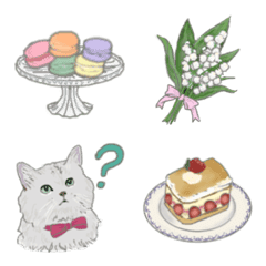 [LINE絵文字] カフェと雑貨と花と猫達♡ 修正版の画像