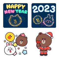 [LINE絵文字] BROWN ＆ FRIENDS : Happy Festival Emoji 1の画像