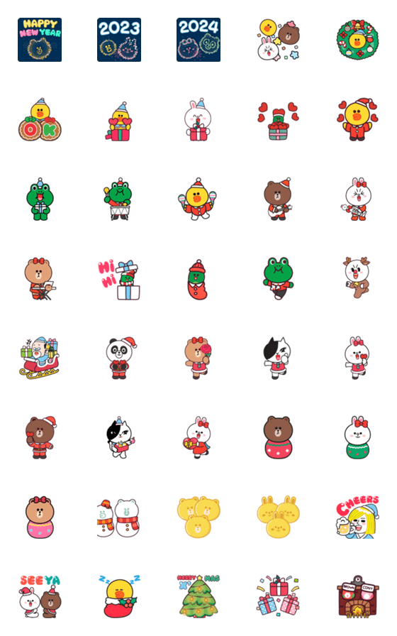 [LINE絵文字]BROWN ＆ FRIENDS : Happy Festival Emoji 1の画像一覧