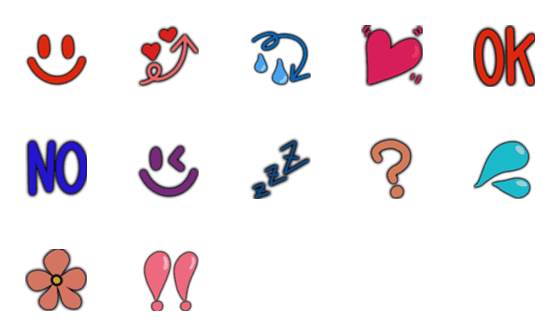 [LINE絵文字]Simple Emoji RY 0001の画像一覧