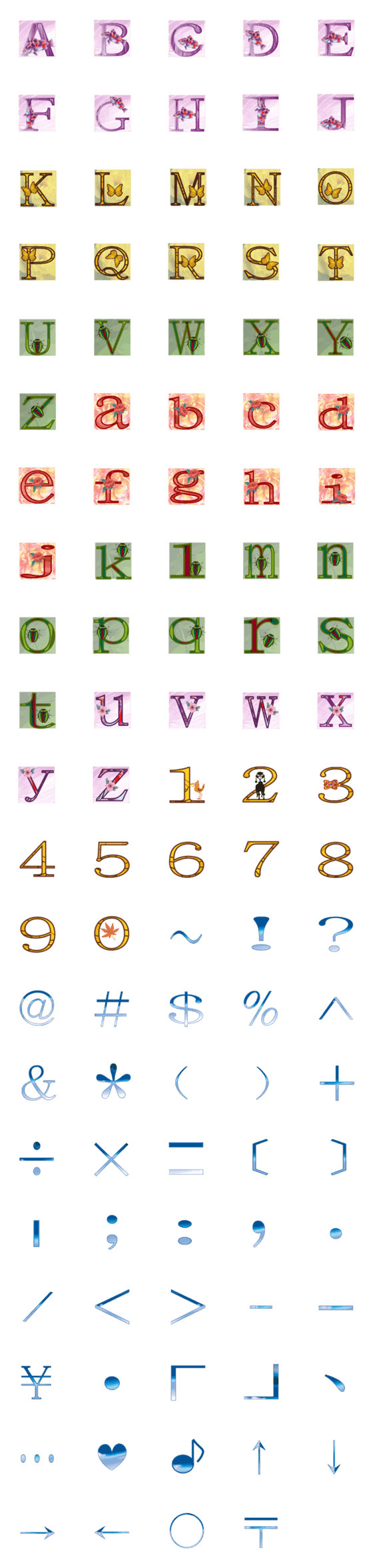 [LINE絵文字]Letter/Number free matching #2の画像一覧