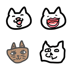 [LINE絵文字] わかりやすくてしろいねこの画像