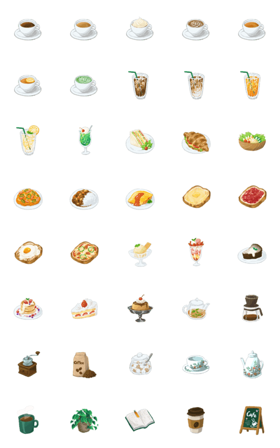 [LINE絵文字]かわいいカフェの絵文字の画像一覧