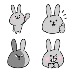 [LINE絵文字] グレーのうさぎ絵文字の画像