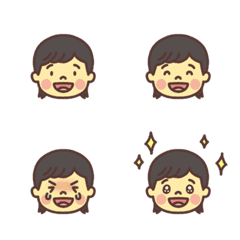 [LINE絵文字] 後ろ髪長い男の子 表情絵文字の画像