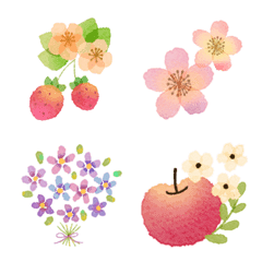 [LINE絵文字] 動く♡fleurs et fruits♡花と果物の絵文字の画像