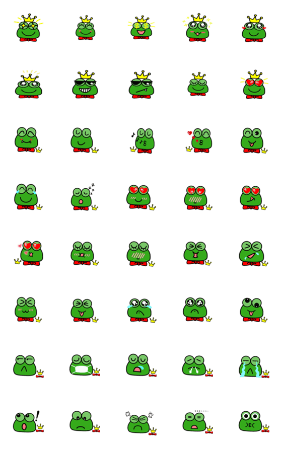 [LINE絵文字]croak-frog expressionの画像一覧