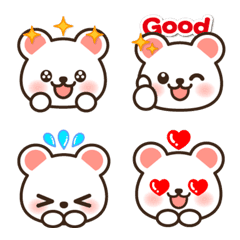 [LINE絵文字] cute polar bear face emojiの画像