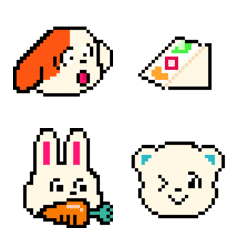 [LINE絵文字] ニューレトロ風味のドット絵文字 ver.1.1の画像