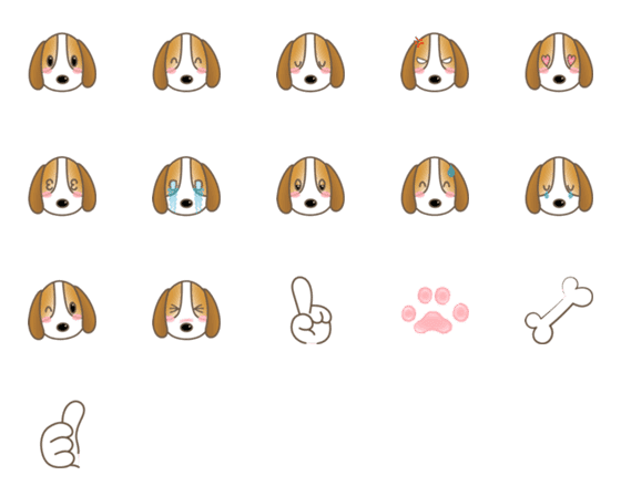 [LINE絵文字]絵文字版・ウチのワンコ！の画像一覧