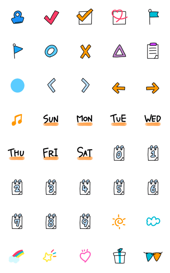 [LINE絵文字]動く☆スケジュール絵文字の画像一覧