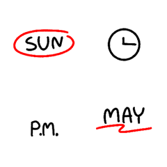 Easy planner emotions V.2 (black ＆ red)の絵文字メイン画像