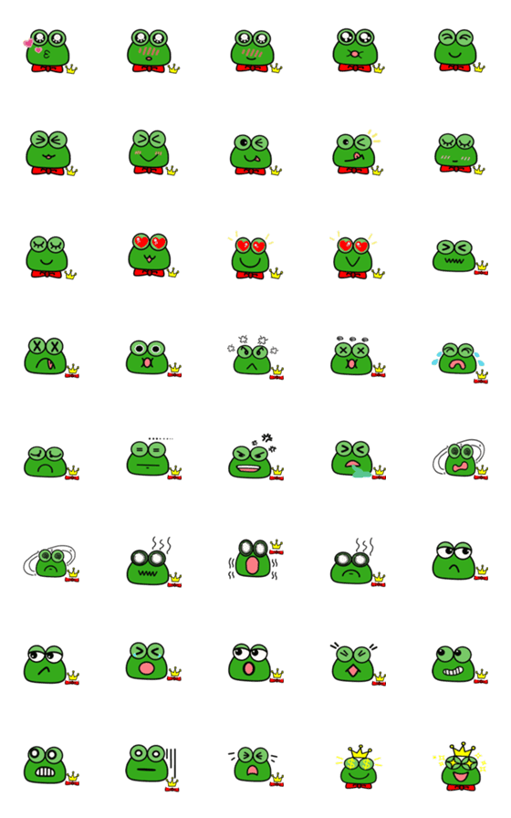 [LINE絵文字]croak-frog expression 2の画像一覧